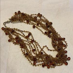 ⚜️ Boho ~ copper/brown crystal bead choker